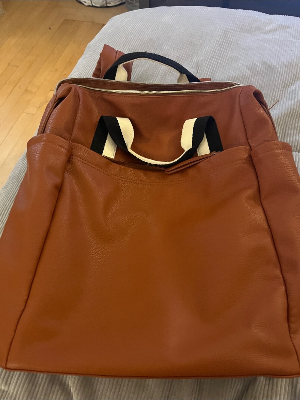 Tote Backpack in Cognac Brown
